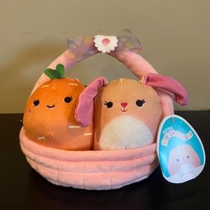 Squishmallows Caroleena the Carrot & Brinkley the Bunny - Easter Basket